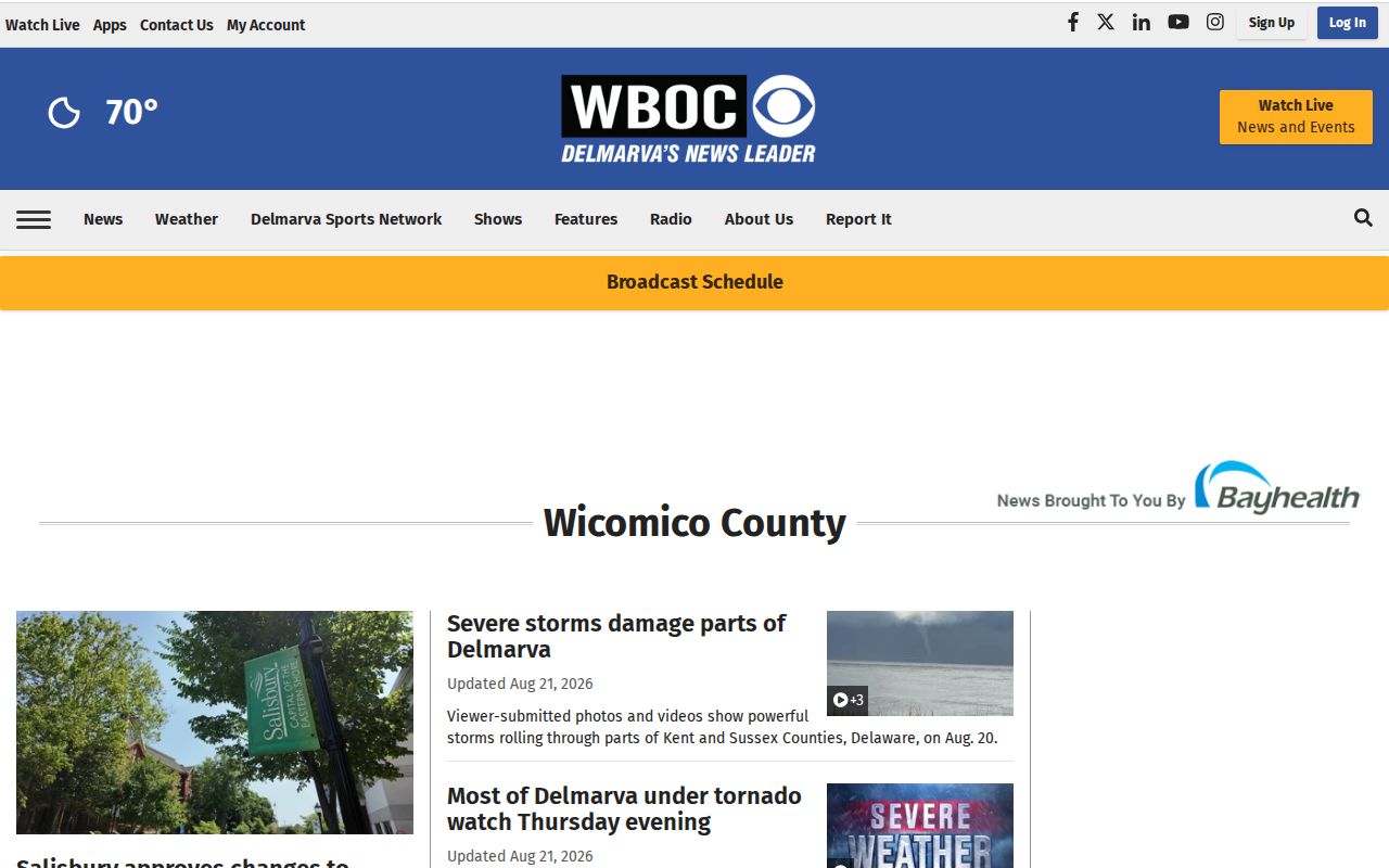 WBOC Wicomico County crime news and mugshot coverage